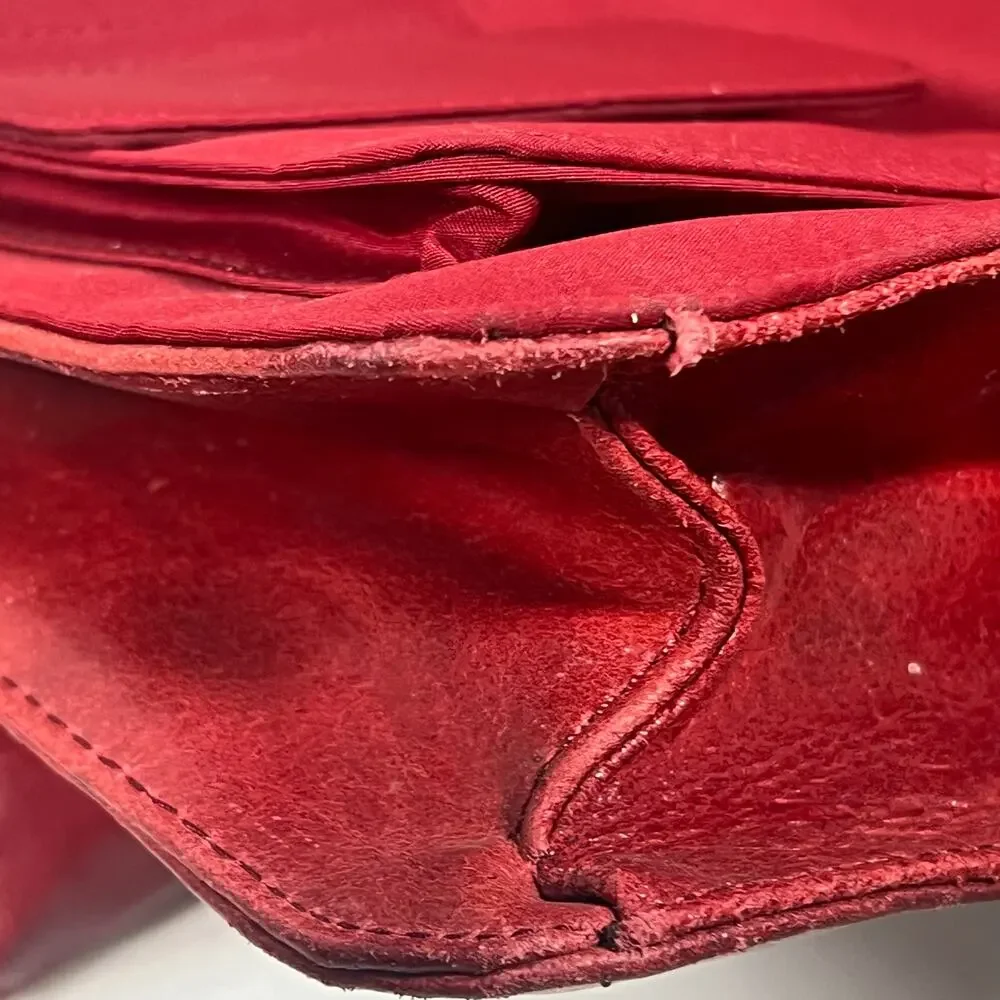 Pelle Studio Wilsons Leather Dark Red Leather Crossbody Travel Office IPad Bag